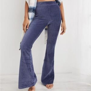 Aerie Groove-On Velour High Waisted Flare Pant
